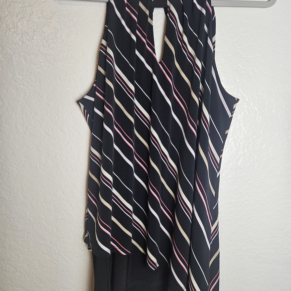 White House Black Market Black Striped Blouse - Picture 4 of 4